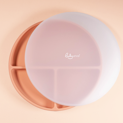Farfurie Silicon Rotunda cu Capac Peach Orange