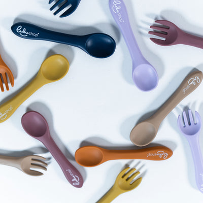 Set 2 piese Furculita și Lingurita Silicon Light Apricot