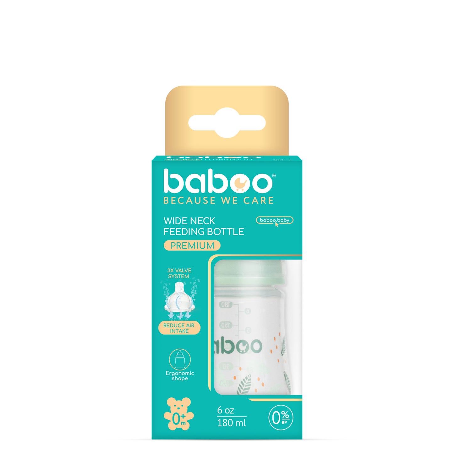 Baboo® biberon anticolici 180 ml Peachy Keen 0+ luni