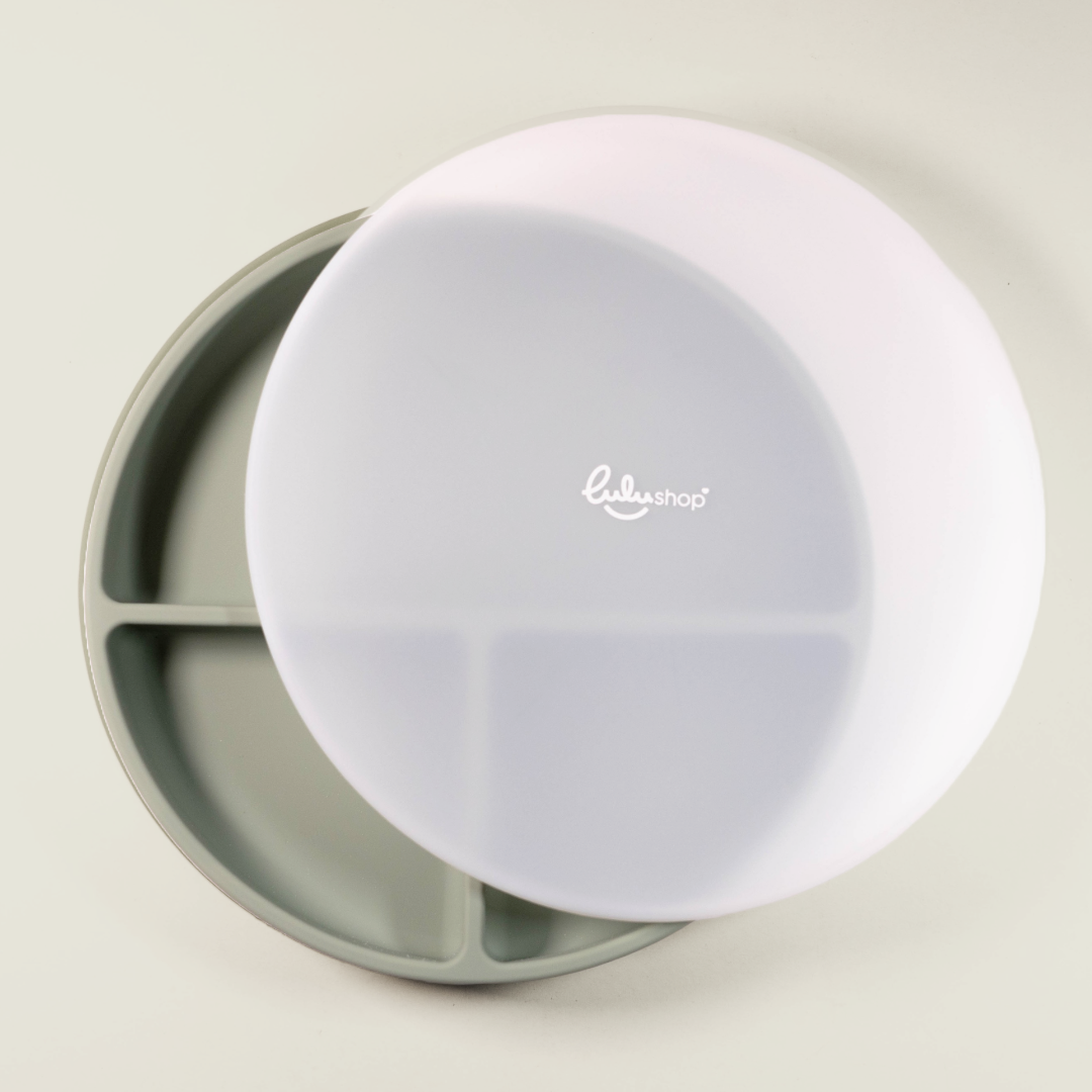Farfurie Silicon Rotunda cu Capac Forest Green