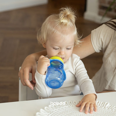 Baboo® cană cu guriță din silicon 260 ml Blue 6+ luni