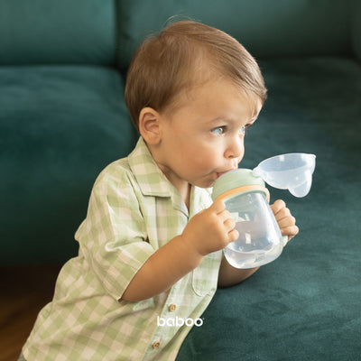 Baboo® cană cu guriță din silicon 260 ml Peachy 6+ luni