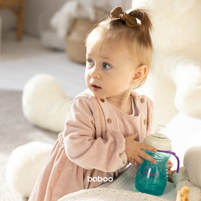 Baboo® cană cu guriță din silicon 260 ml Mint 6+ luni