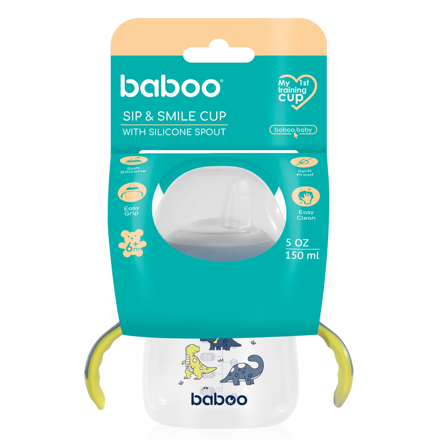 Baboo® Căniță cu guriță din silicon, 150 ml, 6 luni+