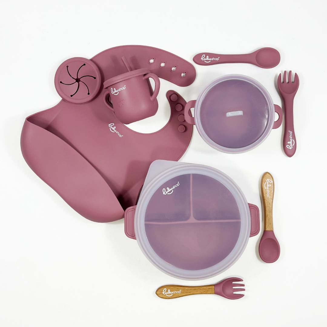 Set Lulushop Diversificare si Hranire 9 piese - Baby's needs - Pink Daisy