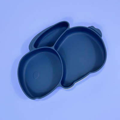 Farfurie Silicon Tip Iepuras Marble Blue