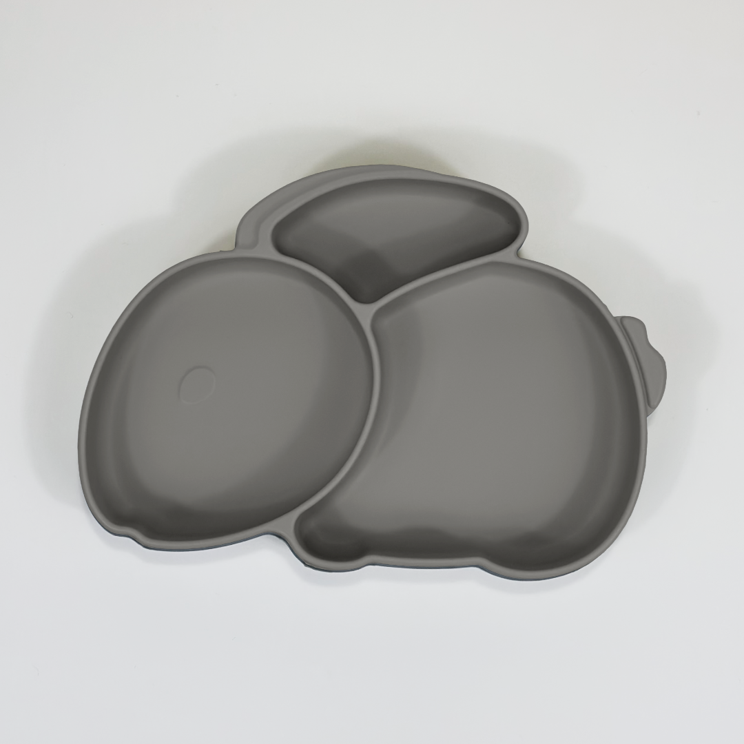 Farfurie Silicon Tip Iepuras Dark Grey