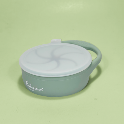 Cana Piabila Silicon cu Capac Snack-up Forest Green