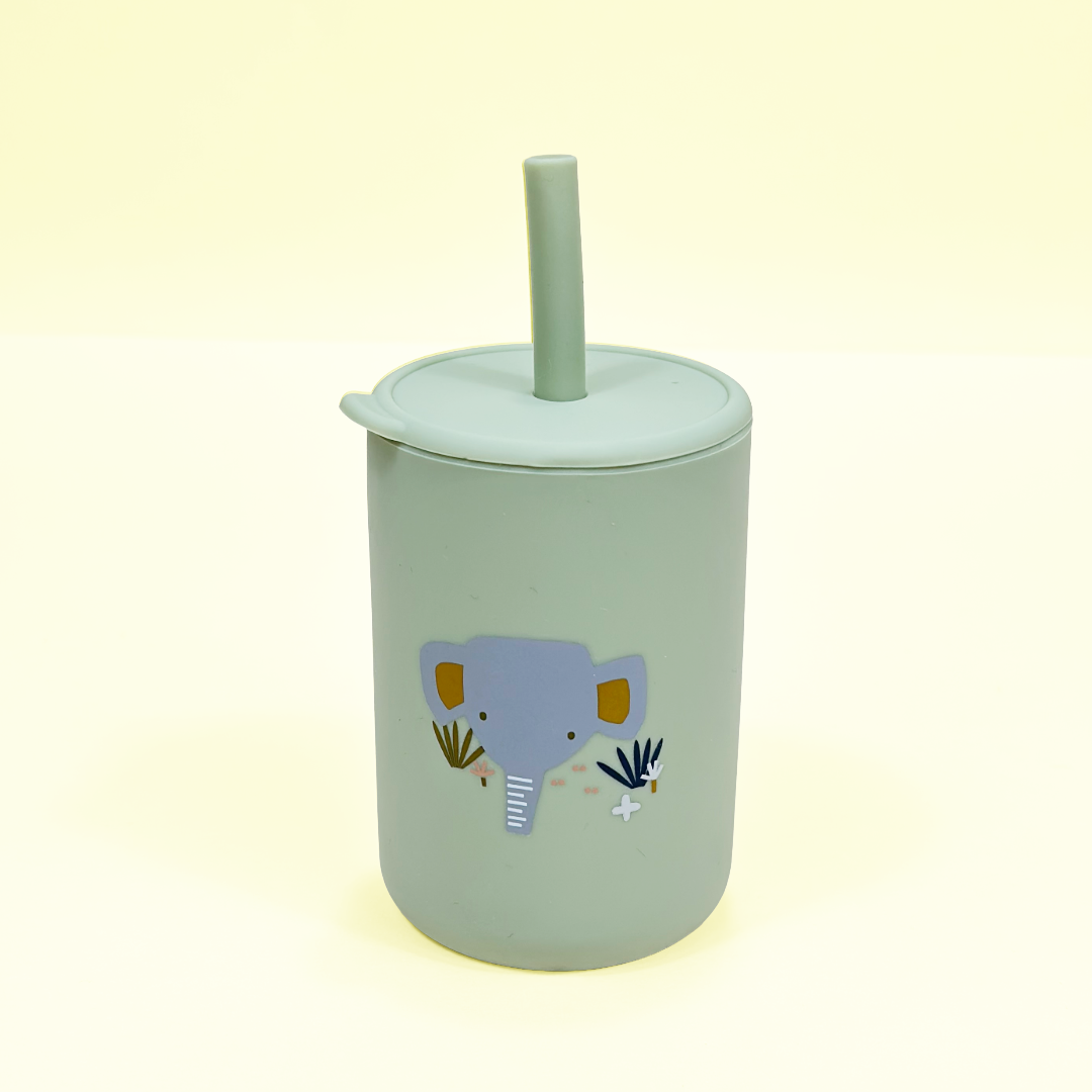 Pahar din Silicon cu Pai pentru Bebelusi si Copii 150ml