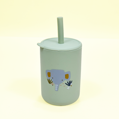 Pahar din Silicon cu Pai pentru Bebelusi si Copii 150ml