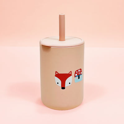 Pahar din Silicon cu Pai pentru Bebelusi si Copii 150ml