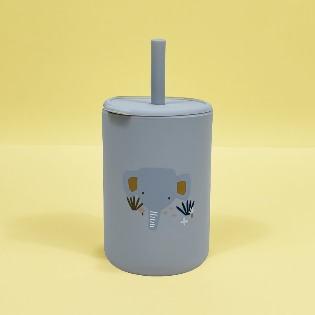 Pahar din Silicon cu Pai pentru Bebelusi si Copii 150ml