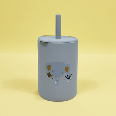 Pahar din Silicon cu Pai pentru Bebelusi si Copii 150ml