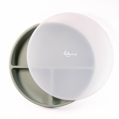 Farfurie Silicon Rotunda cu Capac Forest Green