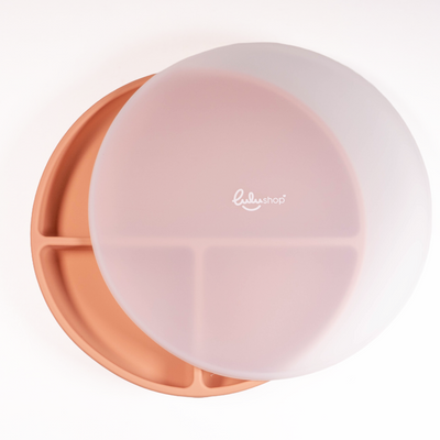 Farfurie Silicon Rotunda cu Capac Peach Orange