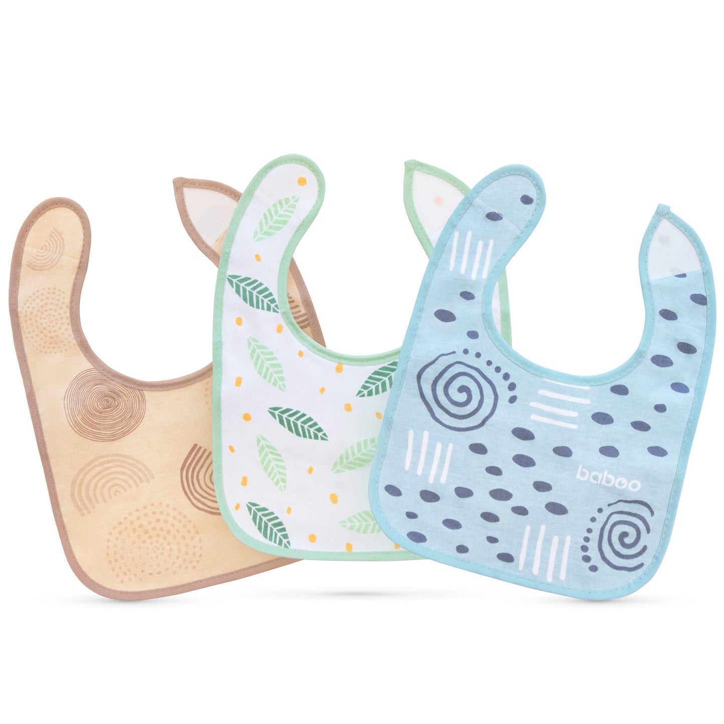 Baboo® Set 3 bavete dublu stratificate, impermeabile, 0 luni+