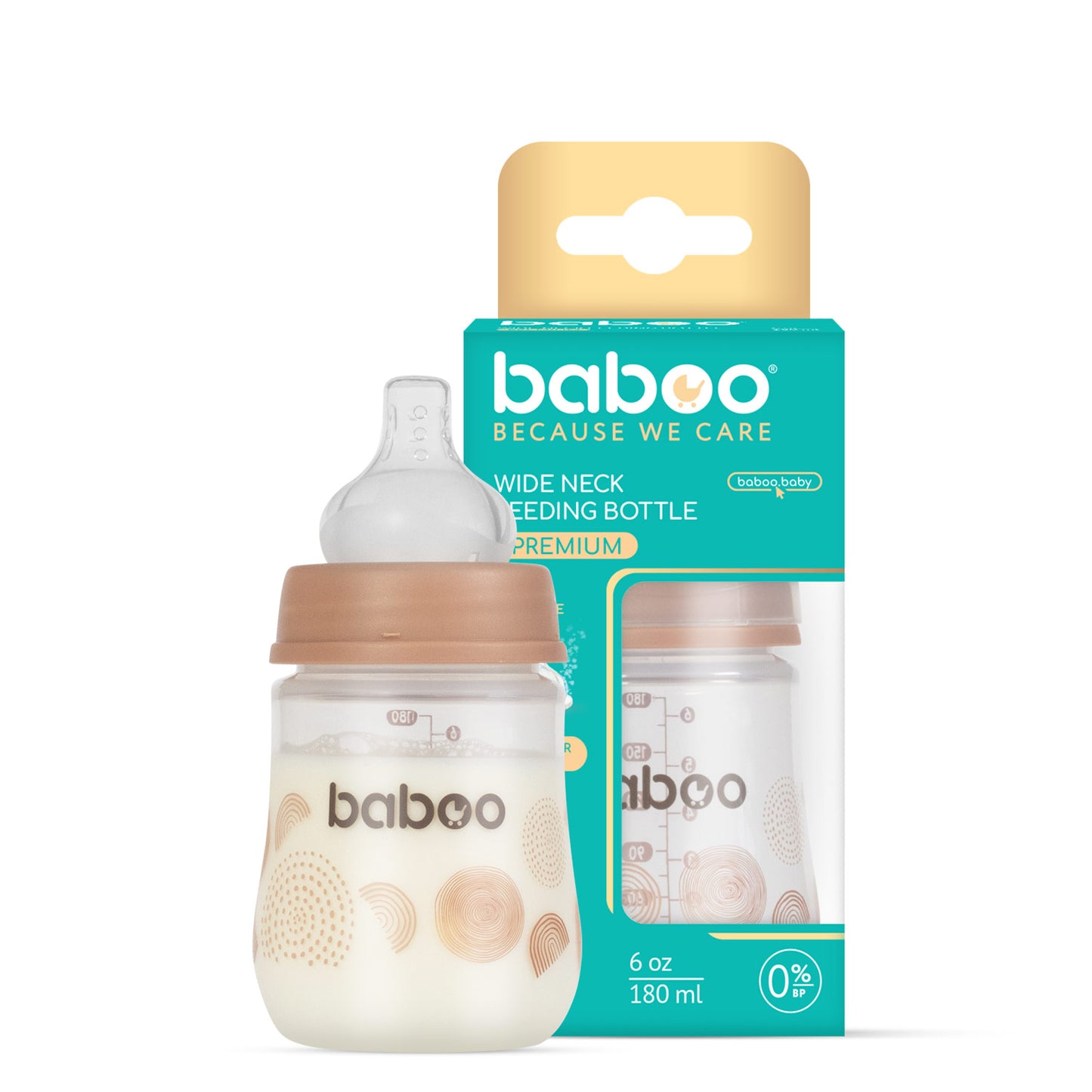 Baboo® biberon anticolici 180 ml Au Naturale 0+ luni
