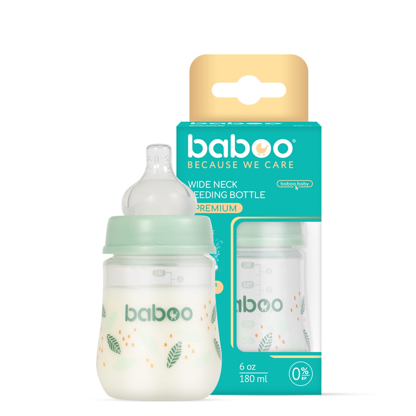 Baboo® biberon anticolici 180 ml Peachy Keen 0+ luni