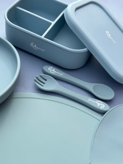 Set 2 piese Furculita și Lingurita Silicon Ocean Blue