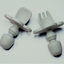 Set 2 piese Mini Furculita și Lingurita Silicon Forest Green