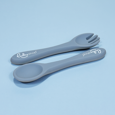 Set 2 piese Furculita și Lingurita Silicon Ocean Blue
