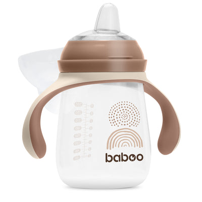 Baboo® cană cu guriță din silicon 260 ml Cacao Au Naturale 6+ luni