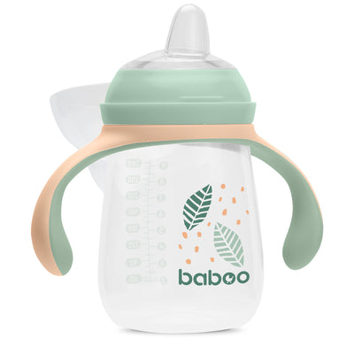 Baboo® cană cu guriță din silicon 260 ml Peachy 6+ luni