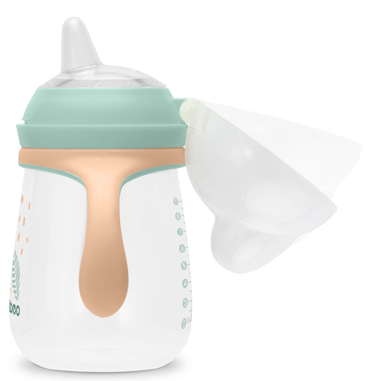 Baboo® cană cu guriță din silicon 260 ml Peachy 6+ luni