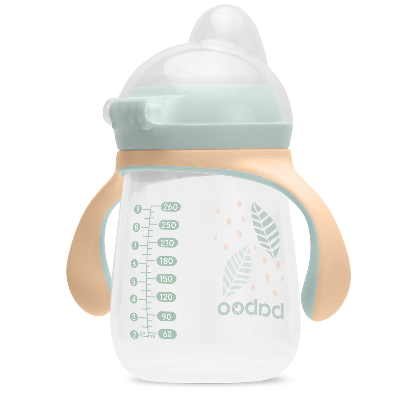 Baboo® cană cu guriță din silicon 260 ml Peachy 6+ luni
