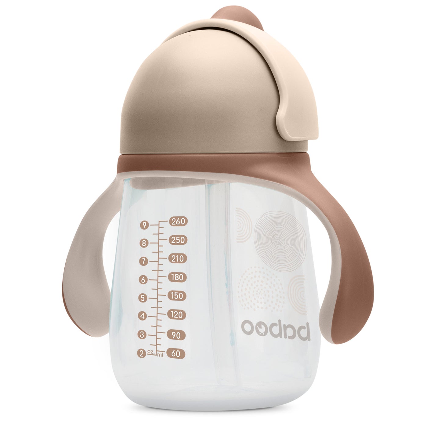 Baboo® cană cu pai din silicon 260 ml Cacao Au Naturale 9+ luni