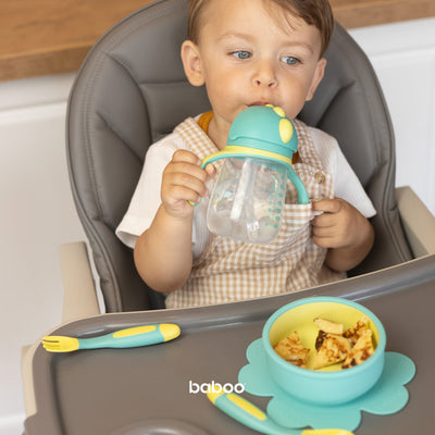 Baboo® cană cu pai din silicon 260 ml Lagoon Fiesta 9+ luni
