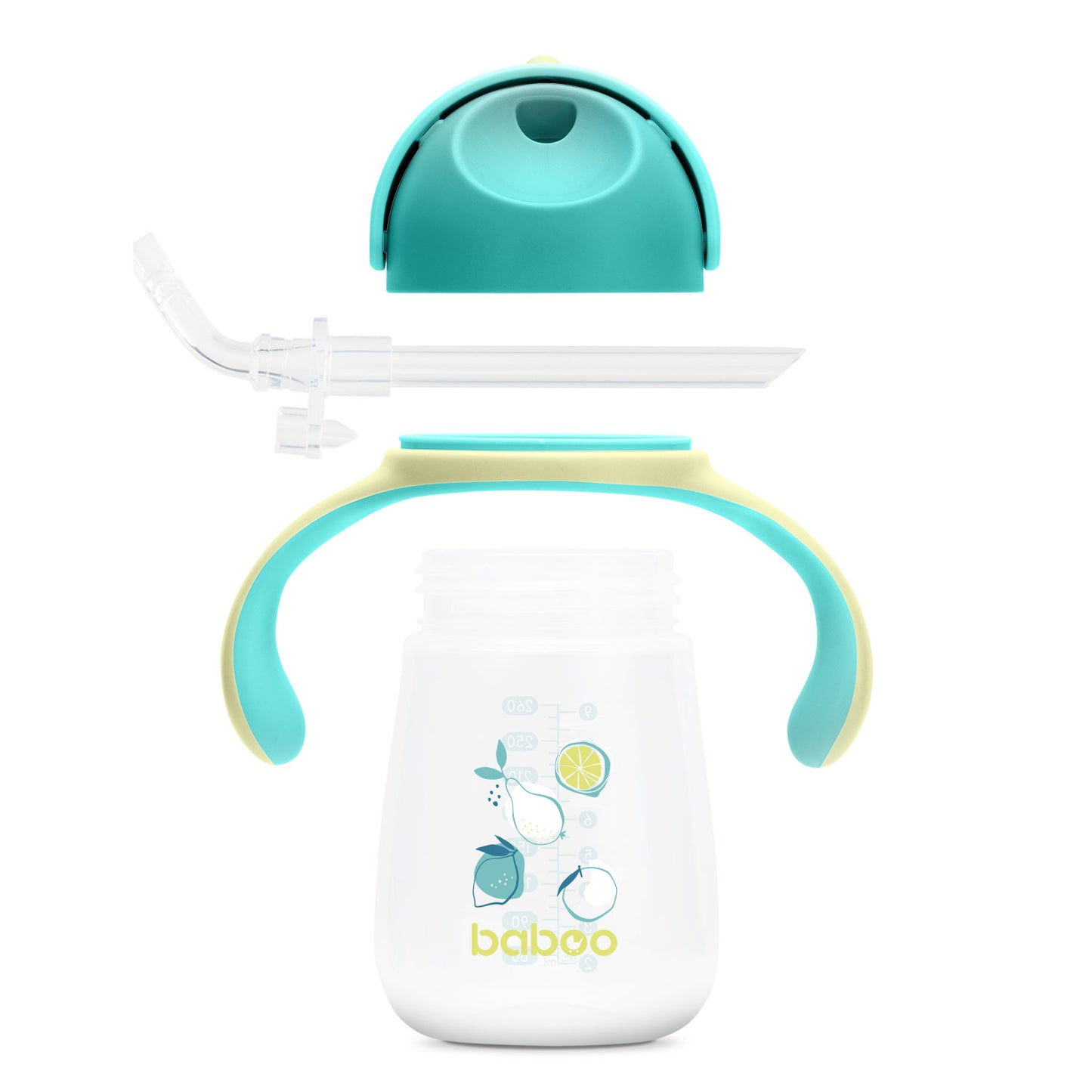 Baboo® cană cu pai din silicon 260 ml Lagoon Fiesta 9+ luni