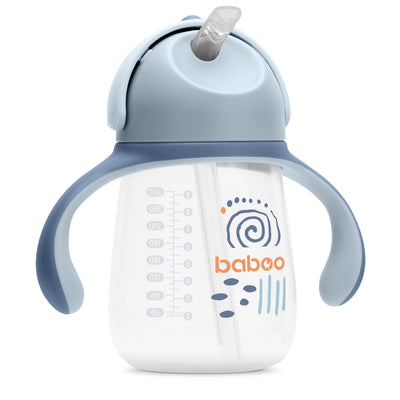 Baboo® cană cu pai din silicon 260 ml Blue Haze 9+ luni