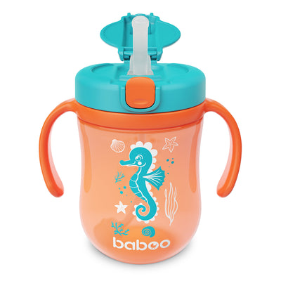 Baboo® cana cu pai din silicon Sea Life 300 ml 9+ luni