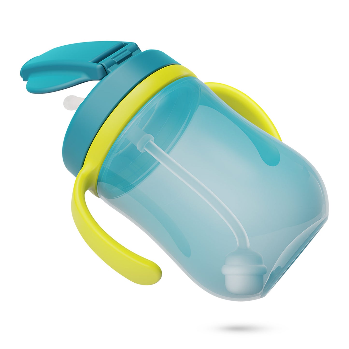 Baboo® cana cu pai din silicon Lagoon Fiesta 300 ml 9+ luni