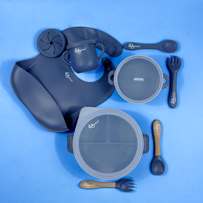Set Lulushop Diversificare si Hranire 9 piese - Baby's needs - Marble Blue