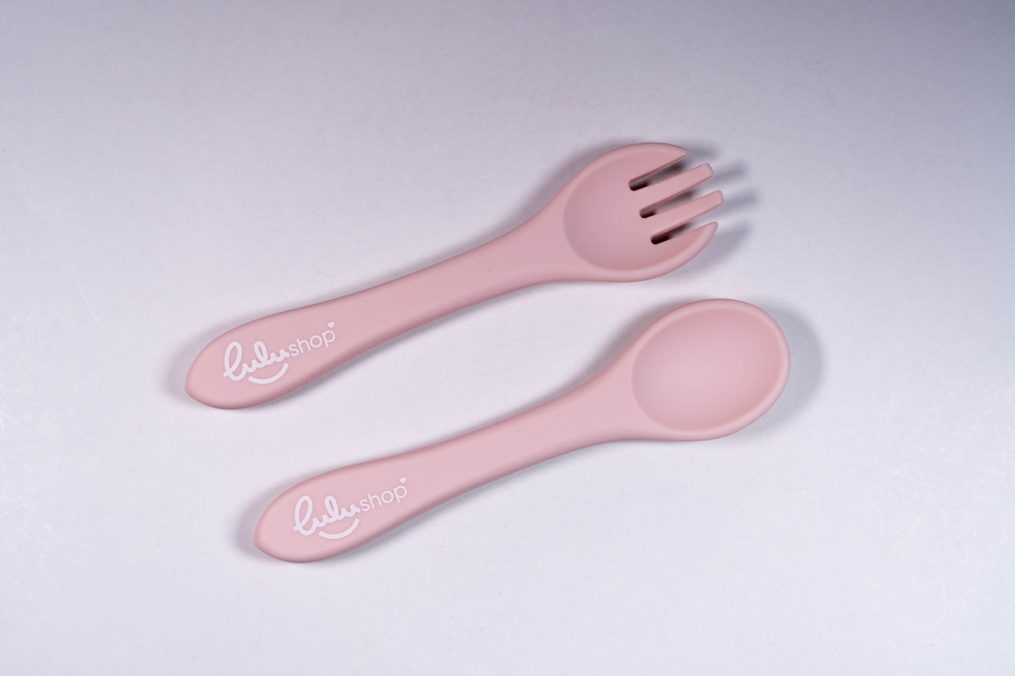 Set 2 piese Furculita și Lingurita Silicon Baby Pink