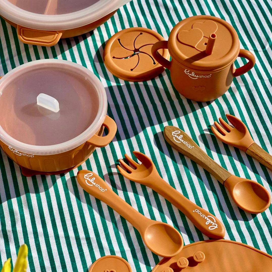 Set Lulushop Diversificare si Hranire 9 piese - Baby's needs - Reddish Orange