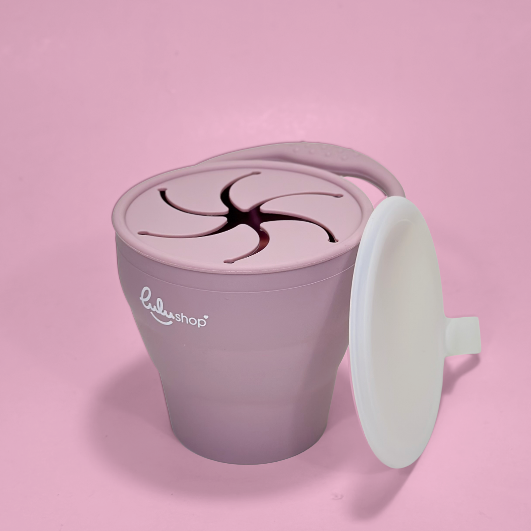 Cana Piabila Silicon cu Capac Snack-up Dusty Pink