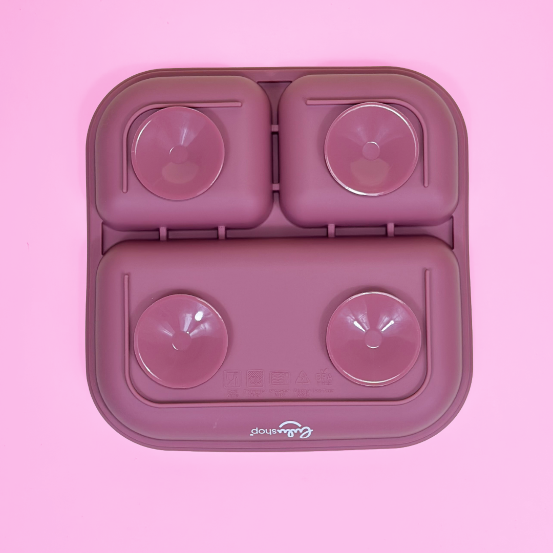 Farfurie Silicon Patrata Pink Daisy