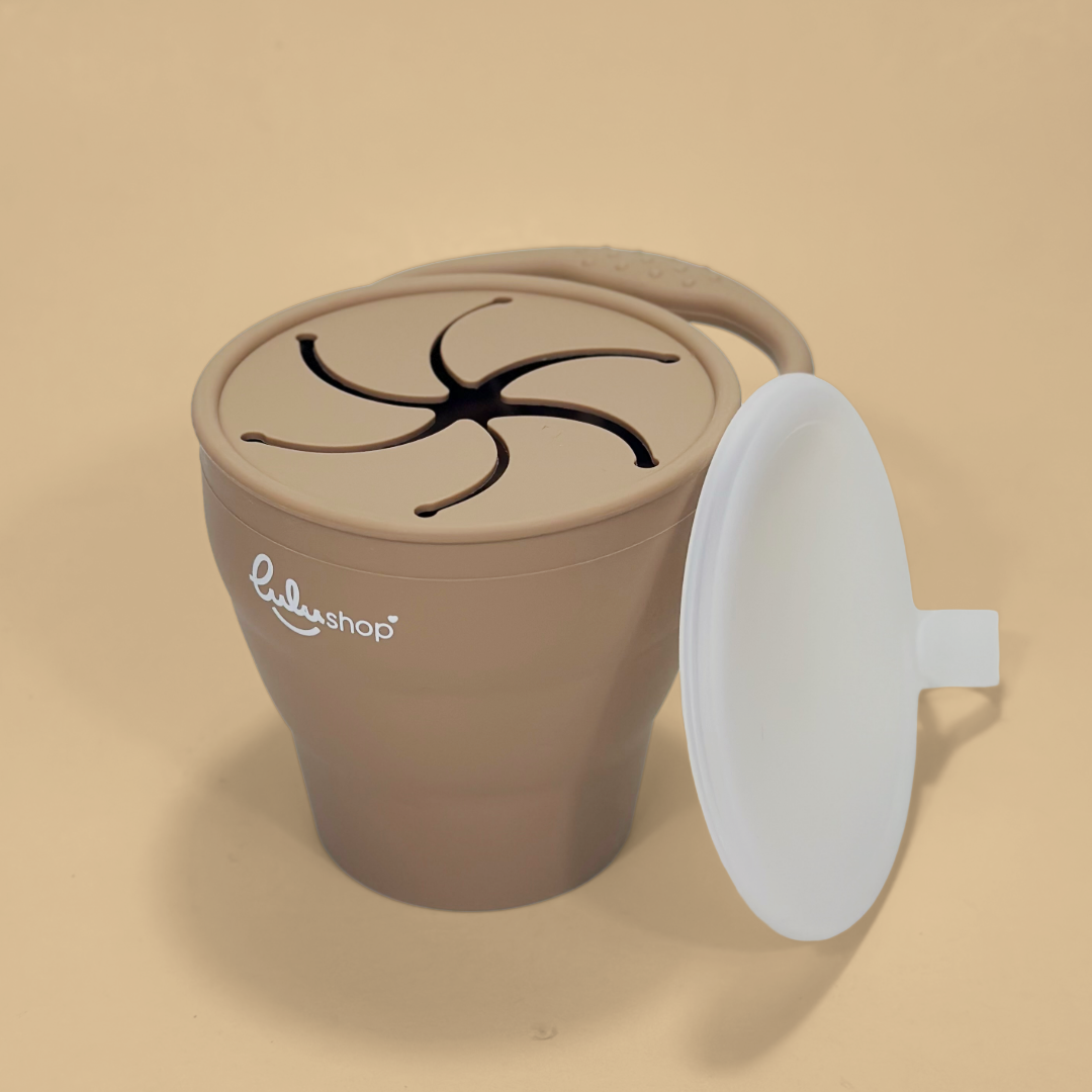 Cana Piabila Silicon cu Capac Snack-up Light Apricot