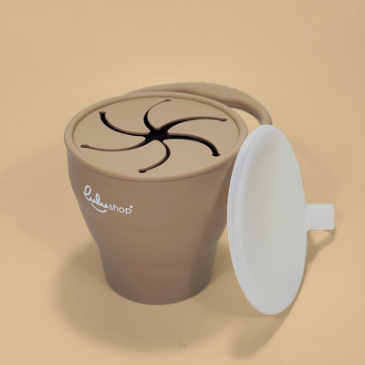 Cana Piabila Silicon cu Capac Snack-up Light Apricot