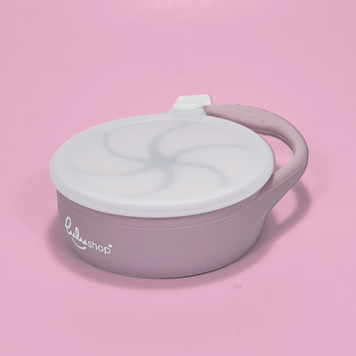 Cana Piabila Silicon cu Capac Snack-up Dusty Pink