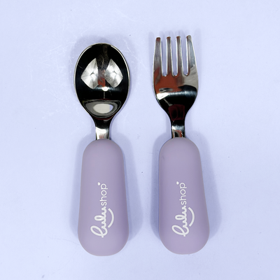 Set 2 piese Furculita și Lingurita Invatare Lavander Mist