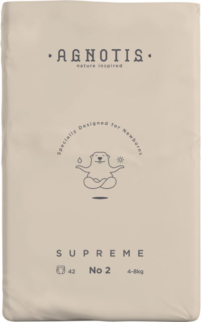 Agnotis® Scutece hipoalergenice Supreme, marimea nr. 2, 4-8 kg, 42 bucati