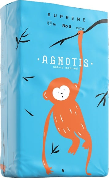 Agnotis® Scutece hipoalergenice Supreme, marimea nr. 5, 13-17 kg, 38 bucati