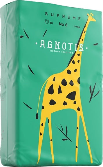 Agnotis® Scutece hipoalergenice Supreme, marimea nr. 6, 17+ kg, 36 bucati