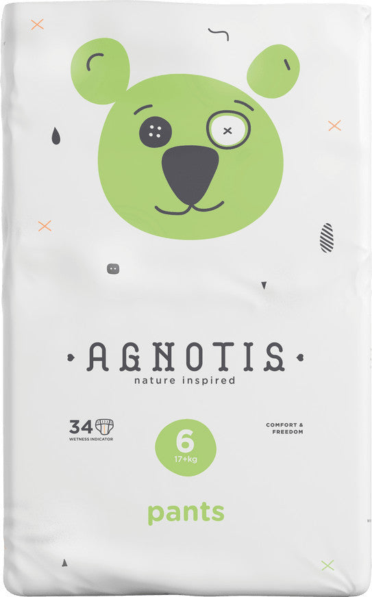Agnotis® Scutece tip chilotel hipoalergenice, marimea nr. 6, 17+ kg, 34 bucati